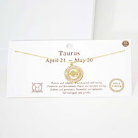 Taurus Gold Dipped Zodiac Sign Pendant Necklace