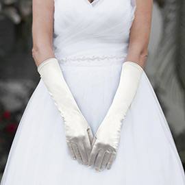 Medium Satin Wedding Gloves