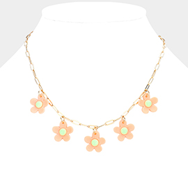 Resin Flower Station Necklace