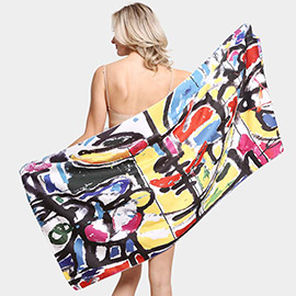 Abstract Print Beach Towel and Tote Bag