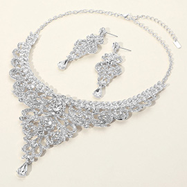 Multi Stone Embellished Evening Necklace