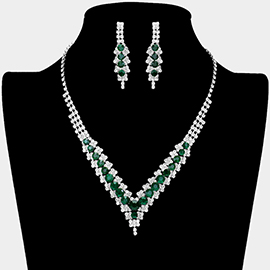 V-Neck Collar Rhinestone Necklace