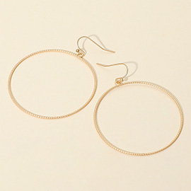 Textured Brushed Metal Open Circle Earrings