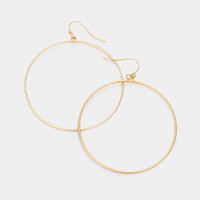 Textured Metal Open Circle Earrings