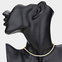 Heishi Bead Accented Choker Necklace