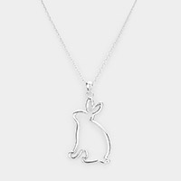 Metal Easter Bunny Pendant Necklace