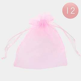 12PCS - 5.5 X 6.5 Ribboned Organza Gift Bags