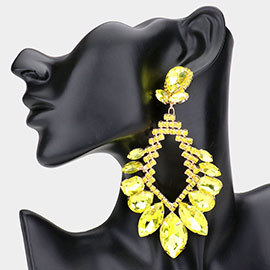Multi Stone Cluster Statement Evening Earrings