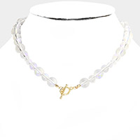 Lucite Beaded Toggle Necklace
