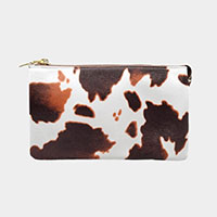 Cow Patterned Trio Faux Leather Rectangle Crossbody Bag