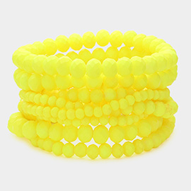 9PCS - Faceted Bead Stretch Bracelets