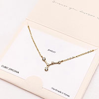 Cancer CZ Embellished Zodiac Sign Pendant Necklace