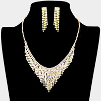 Rhinestone Fringe Necklace