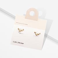 Pisces CZ Embellished Zodiac Sign Stud Earrings