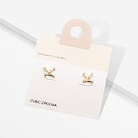 Virgo CZ Embellished Zodiac Sign Stud Earrings