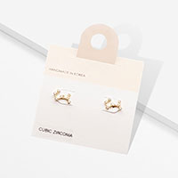 Scorpio CZ Embellished Zodiac Sign Stud Earrings