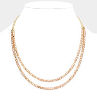 Faceted Beaded Double Layered Necklace
