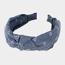 Anchor Patterned Burnout Knot Headband