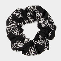 Embroidery Flower Scrunchie Hair Band