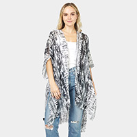 Tie Dye Cover Up Kimono Poncho