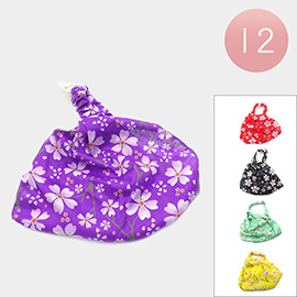 12PCS - Flower Antique Pattern Printed Stretch Elastic Headbands