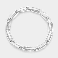 Open Metal Oval Link Stretch Bracelet