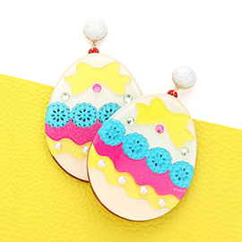 Glittered Resin Easter Egg Dangle Earrings