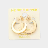 14K Gold Dipped 0.8 Inch Metal Hoop Earrings