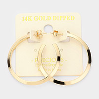 14K Gold Dipped 1.6 Inch Metal Hoop Earrings