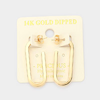 14K Gold Dipped Metal Oval Hoop Earrings