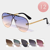 12PCS - Retro Aviator Sunglasses