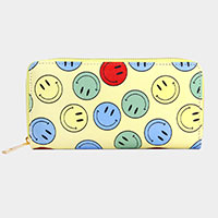 Smile Patterned Zipper Wallet