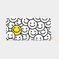 Smile Patterned Zipper Wallet