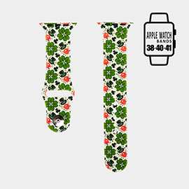 St. Patrick's Day Clover Patterned Apple Watch Silicone Band