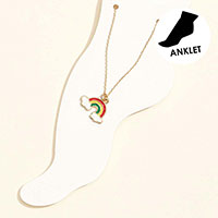 Enamel Rainbow Charm Anklet