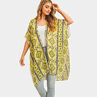 Tribal Patterned Cover Up Kimono Poncho