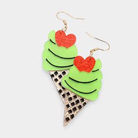 Glittered Resin Ice Cream Dangle Earrings