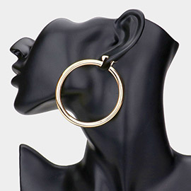 2.5 Inch Metal Hoop Pin Catch Earrings