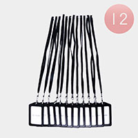 12PCS - Black Solid ID Holders