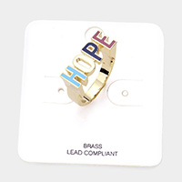 HOPE Enamel Brass Metal Message Ring