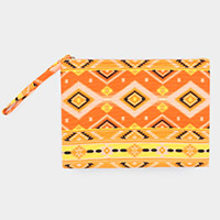 Tribal Patterned Pouch Clutch Bag