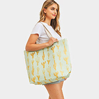 Cactus Foil Beach Bag