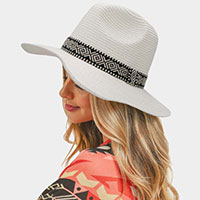 Tribal Band Straw Panama Sun Hat