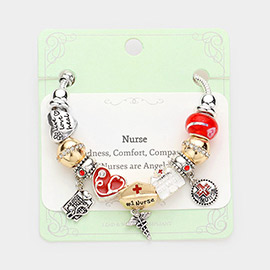 No. 1 Nurse Hat Hospital Multi Bead Bracelet