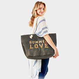 Summer Love Message Glitz Beach Tote Bag