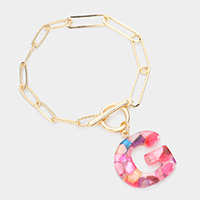 -G- Colorful Monogram Charm Bracelet