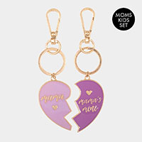 2PCS - mama mini Enamel Heart Moms and Kids Set Keychains