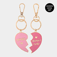 2PCS - mama mini Enamel Heart Moms and Kids Set Keychains