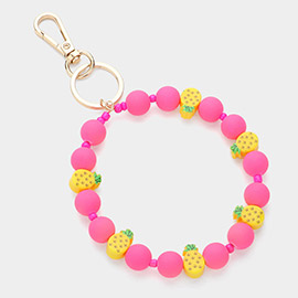 Pineapple Accented Beaded Keychain / Bracelet