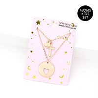2PCS - Heart Cross Pendant Moms and Kids Set Necklaces